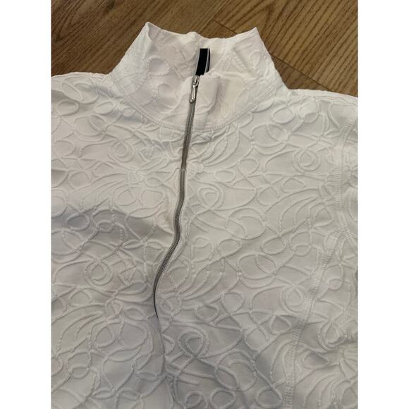 Sno Skins 1/4 zip pullover, white with pattern, women’s Xsmall - Picture 3 of 9